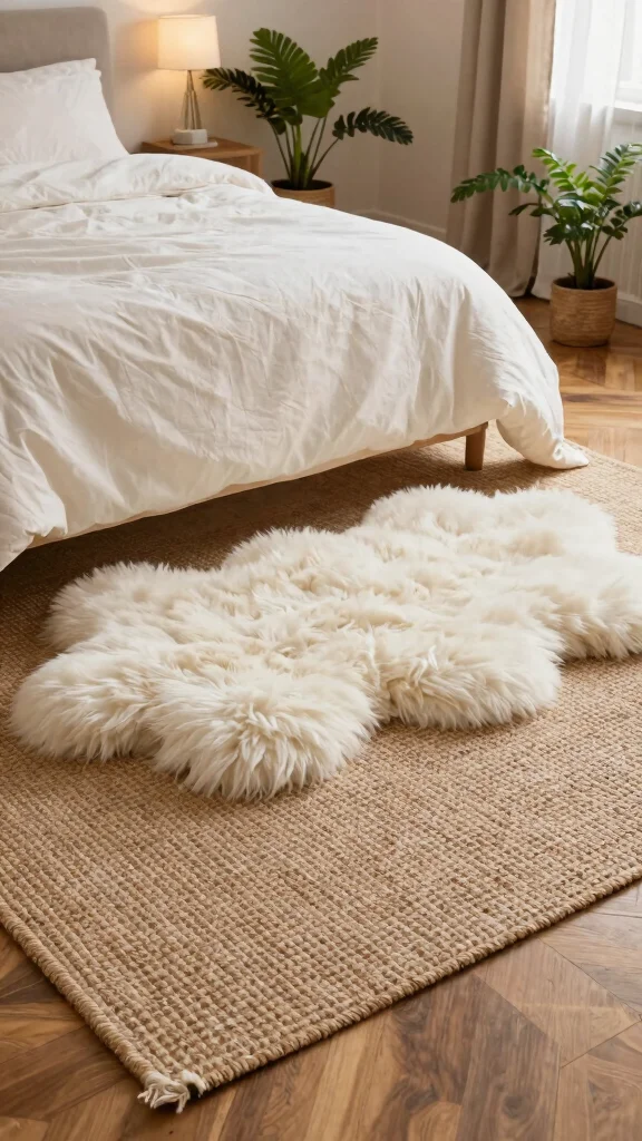 10 Bedroom Rug Placement Ideas So Your Space Always Looks Right - 2. Layering Textures 1