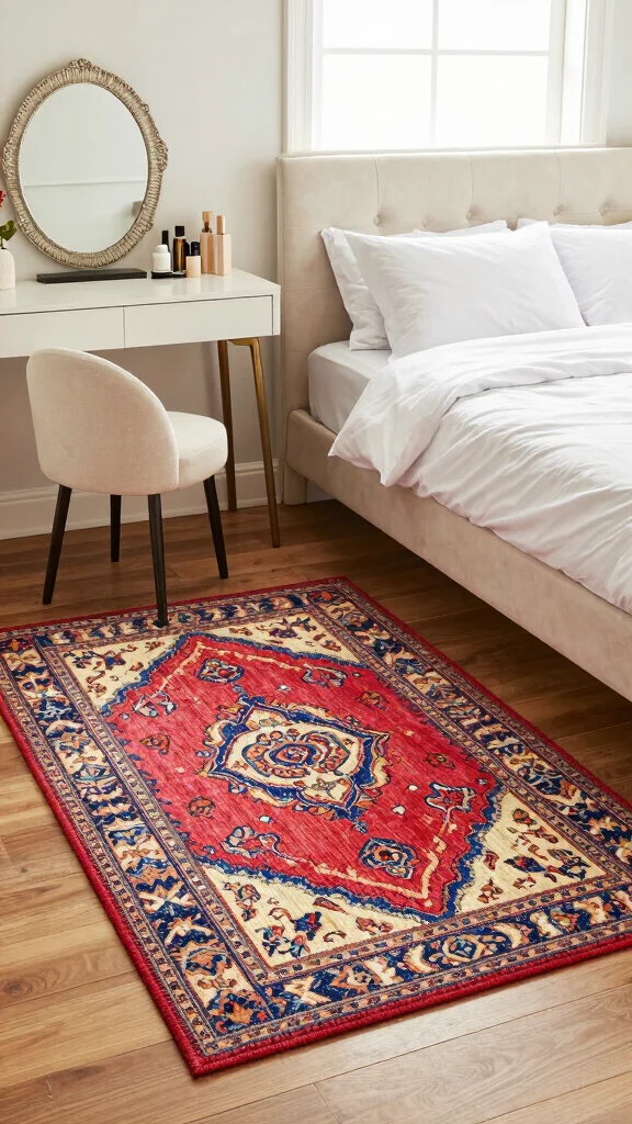 10 Bedroom Rug Placement Ideas So Your Space Always Looks Right - 4. Define Spaces with Accent Rugs 1