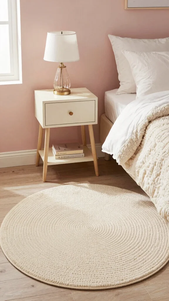 10 Bedroom Rug Placement Ideas So Your Space Always Looks Right - 5. Under the Bedside Table 1