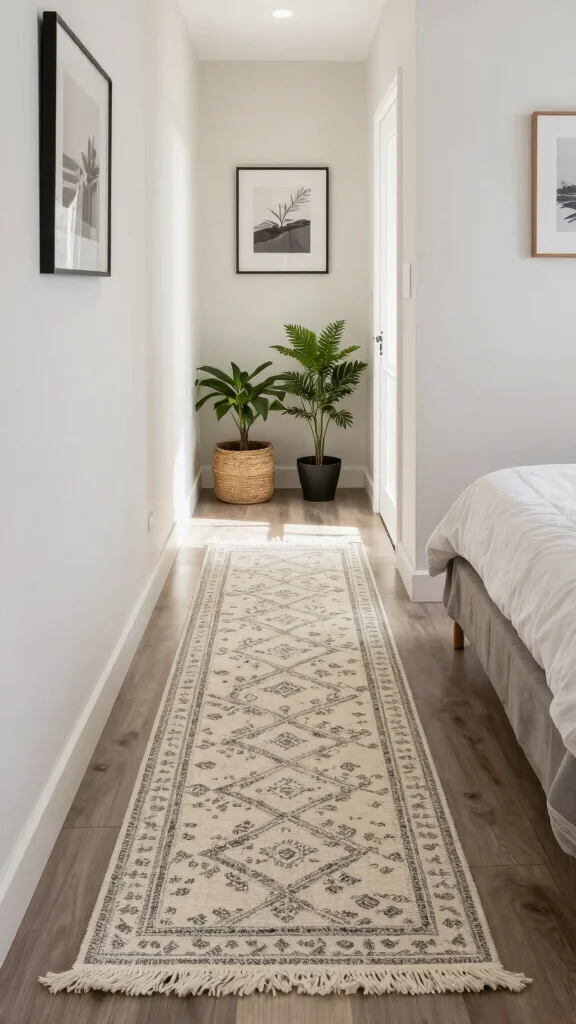 10 Bedroom Rug Placement Ideas So Your Space Always Looks Right - 8. Runner Rugs for Narrow Spaces 1