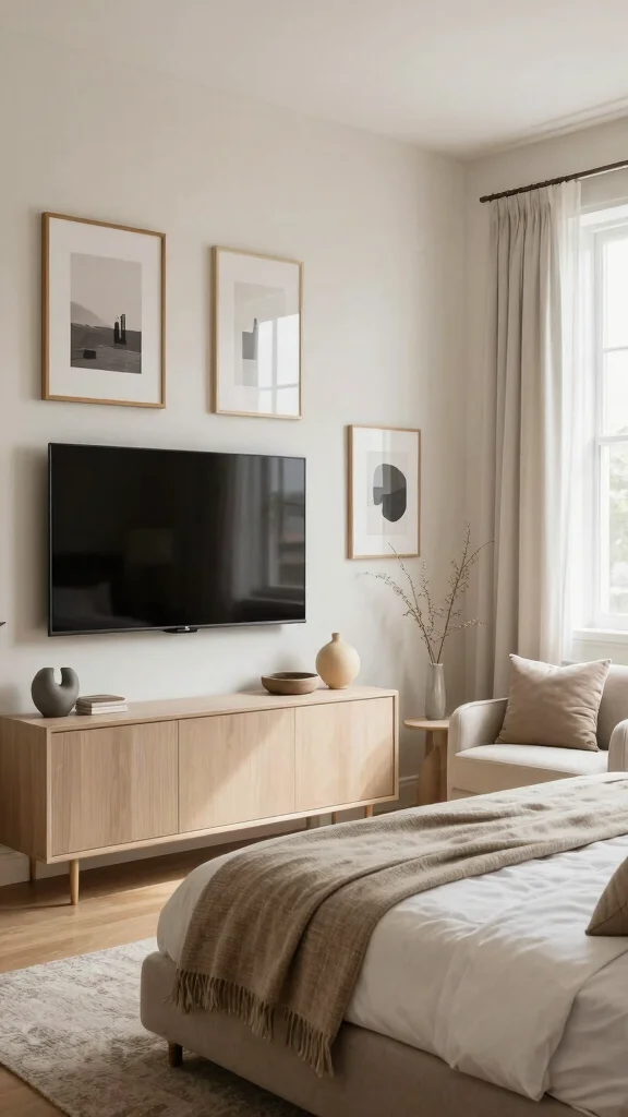 10 Bedroom TV Unit Design Ideas for a Clean, Built-In Look - 10. Personal Touches for Character 1