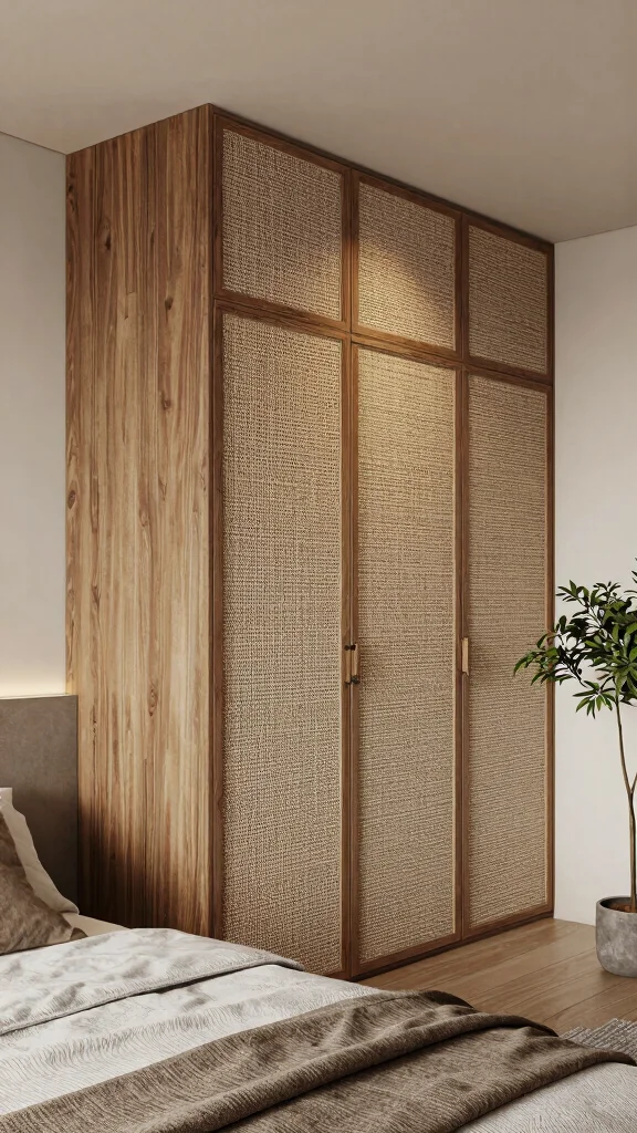 10 Built-In Wardrobe Ideas for Bedrooms That Look Custom - 10. Textured Finishes 1