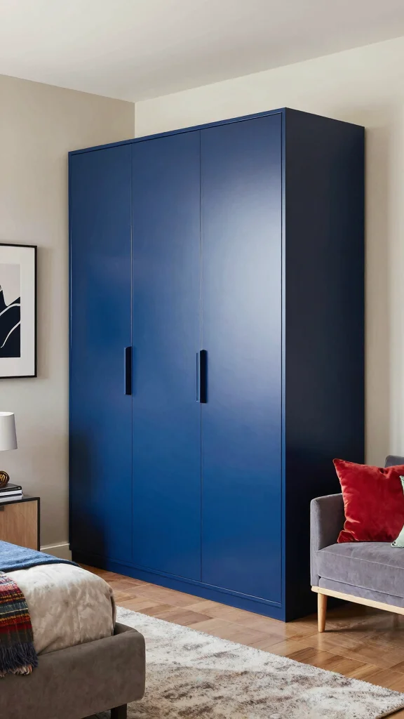10 Built-In Wardrobe Ideas for Bedrooms That Look Custom - 7. Bold Color Statements 1