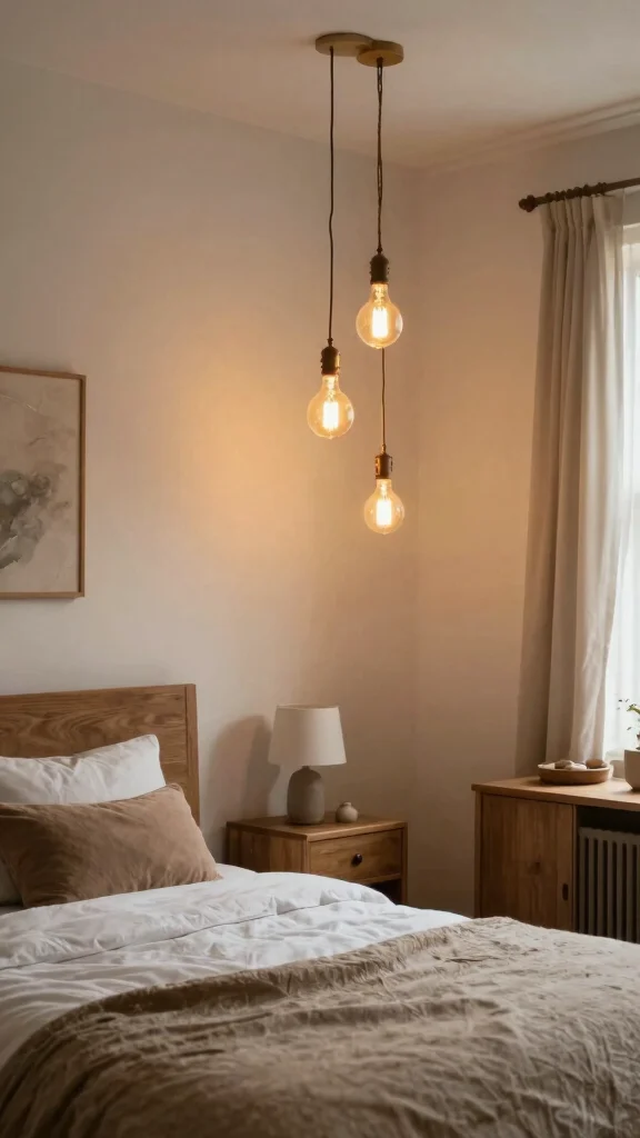 10 Hanging Light Ideas for Bedrooms That Replace Bedside Lamps - 10. Vintage-Inspired Edison Bulbs 1