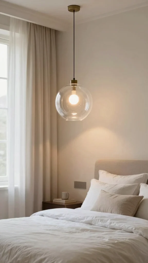 10 Hanging Light Ideas for Bedrooms That Replace Bedside Lamps - 3. Elegant Glass Domes 1