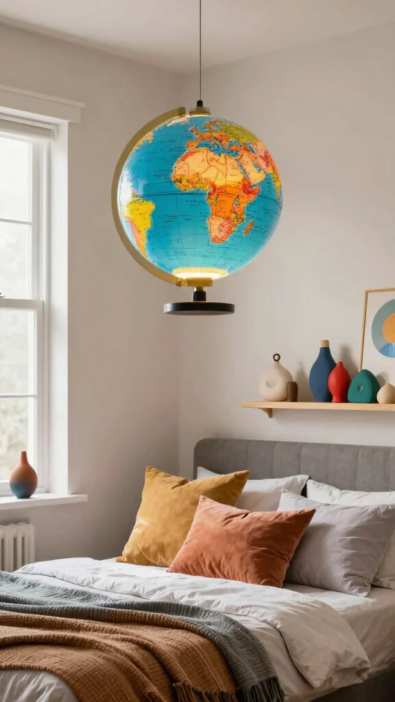 10 Hanging Light Ideas for Bedrooms That Replace Bedside Lamps - 4. Retro-Inspired Globes 1