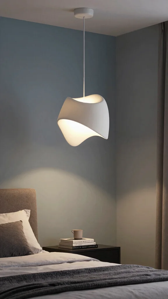 10 Hanging Light Ideas for Bedrooms That Replace Bedside Lamps - 6. Artistic Sculptural Lights 1