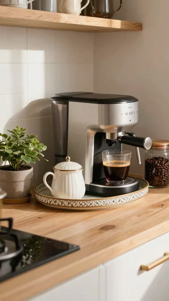 10 Kitchen Countertop Decor Ideas That Keep Things Tidy and Stylish - 10. Create a Coffee Station 1
