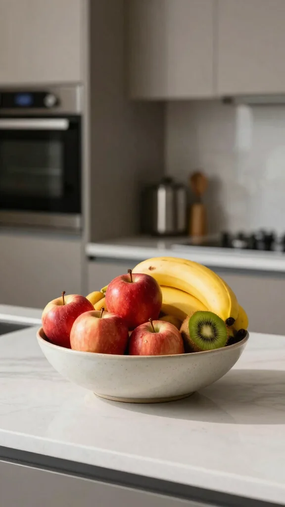 10 Kitchen Countertop Decor Ideas That Keep Things Tidy and Stylish - 2. Introduce a Stylish Fruit Bowl 1