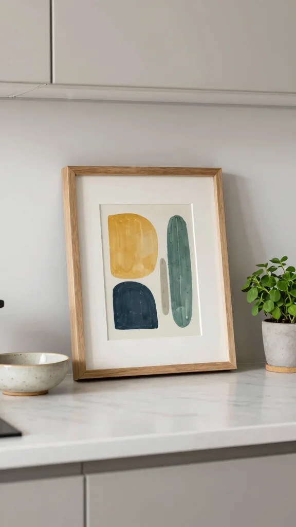 10 Kitchen Countertop Decor Ideas That Keep Things Tidy and Stylish - 9. Use Artwork for Personal Touches 1