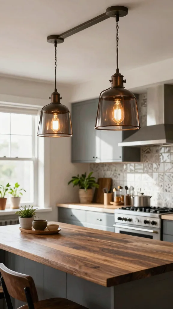 10 Kitchen Island Lighting Ideas That Make a Statement - 1. Vintage Industrial Pendant Lights 1
