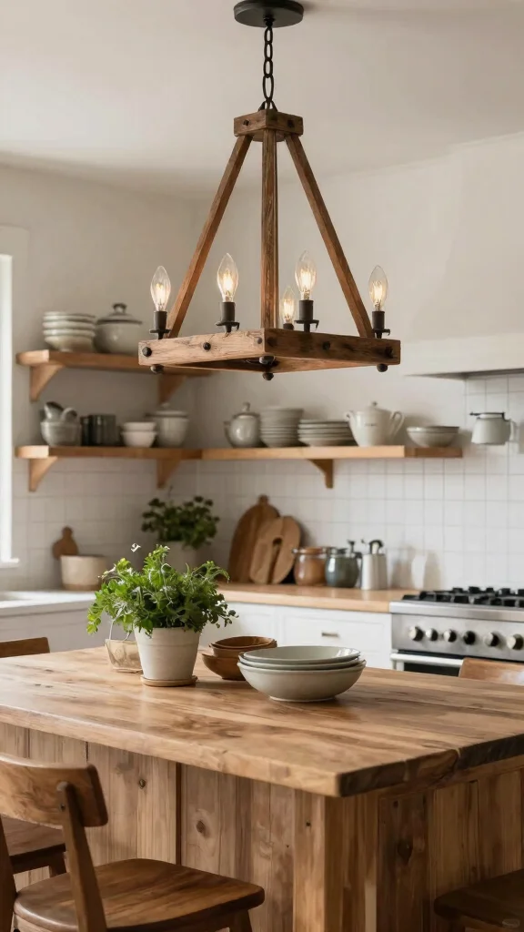 10 Kitchen Island Lighting Ideas That Make a Statement - 2. Rustic Farmhouse Chandeliers 1
