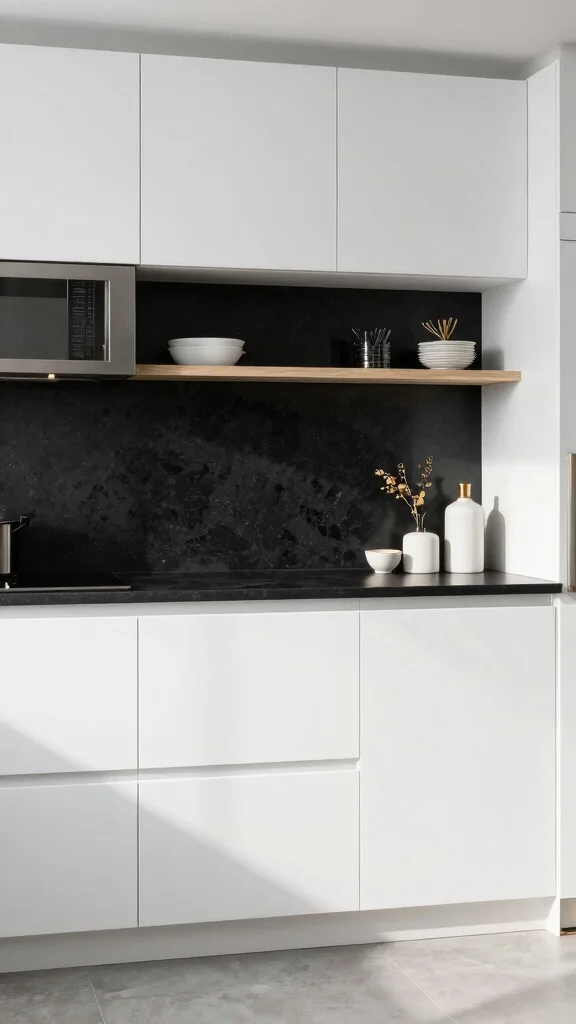 10 Kitchen Quartz Backsplash Ideas for a Seamless, Clean Look - 3. Bold Black Quartz for Dramatic Flair 1