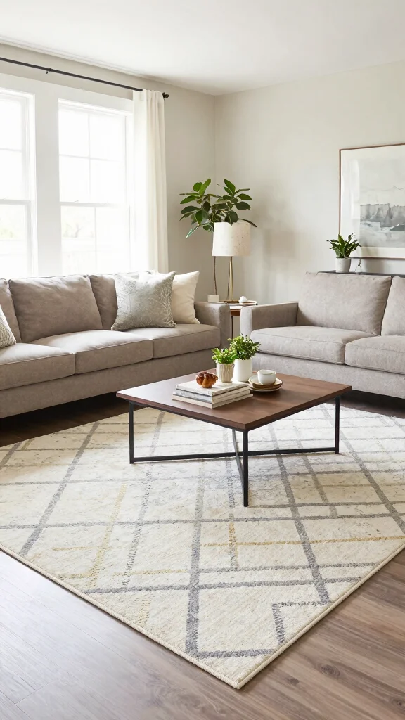 10 Living Room Rug Placement Ideas That Make the Space Look Bigger - 1. Anchoring Your Furniture 1