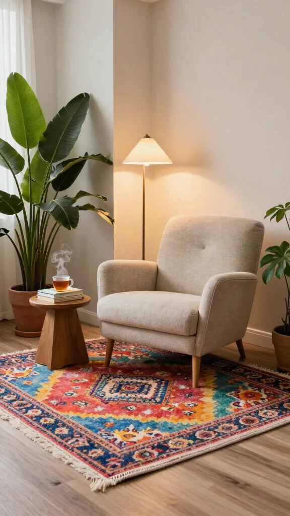 10 Living Room Rug Placement Ideas That Make the Space Look Bigger - 4. Corner Rugs for Creative Layouts 1