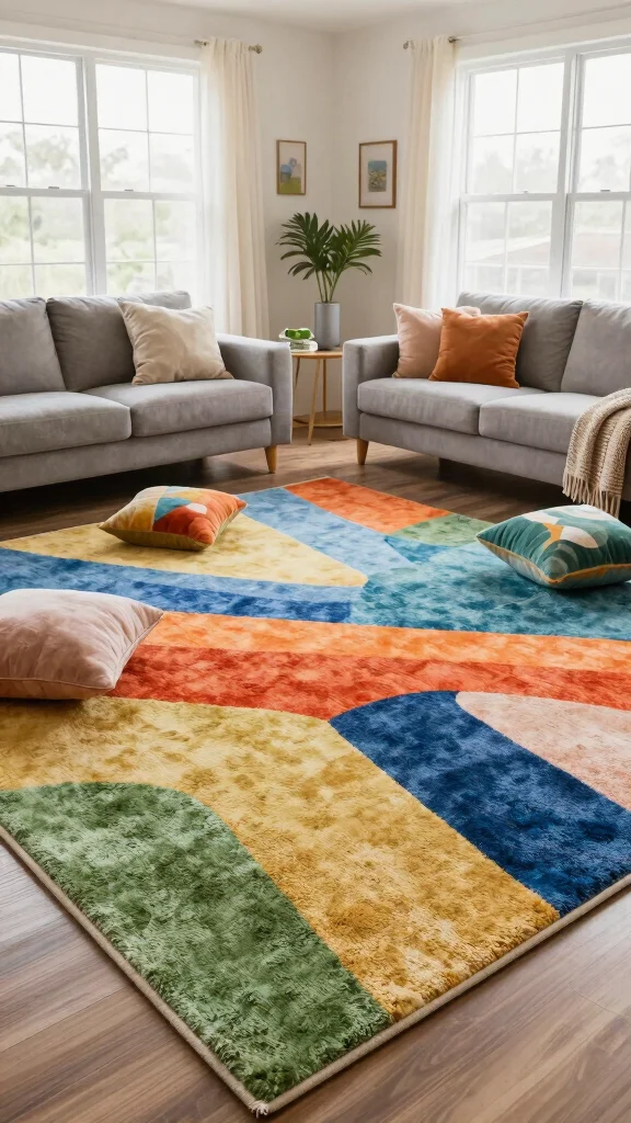 10 Living Room Rug Placement Ideas That Make the Space Look Bigger - 8. Multi-Purpose Area Rugs 1