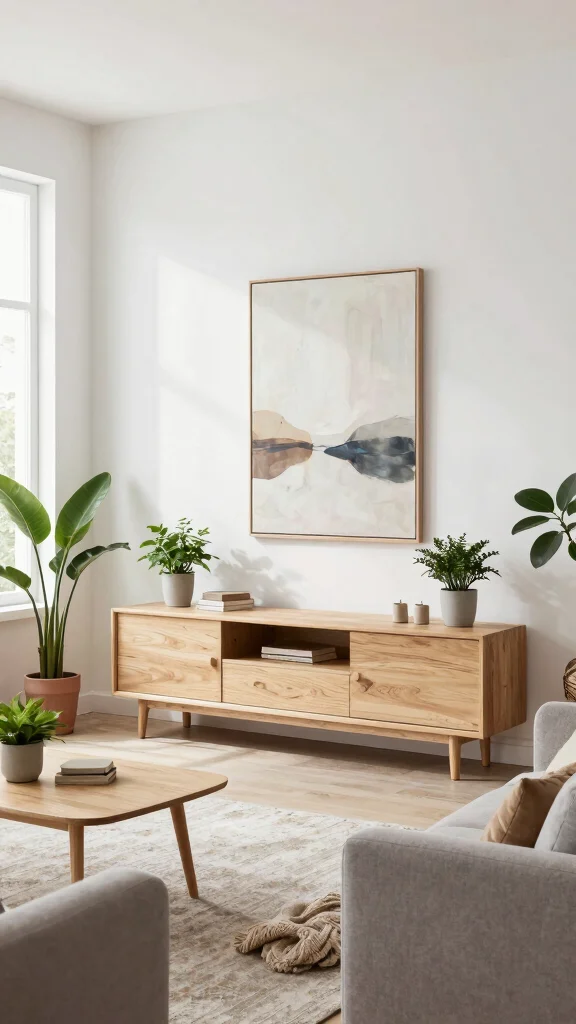 10 Living Room TV Stand Ideas That Keep Things Tidy and Stylish - 1. Scandinavian Simplicity 1