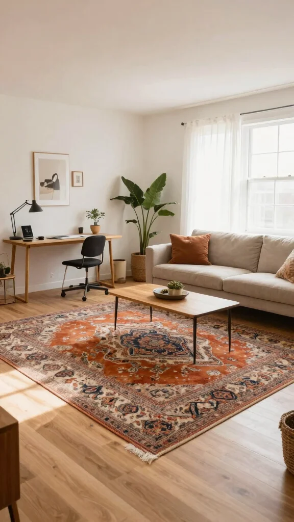 10 Ways to Style an 8x10 Rug in Your Living Room - 4. Define Spaces with Area Rugs 1