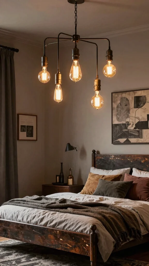 11 Bedroom Ceiling Lighting Ideas That Replace Boring Fixtures - 10. Industrial Fixtures 1