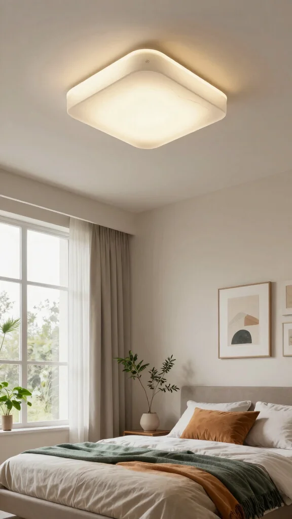 11 Bedroom Ceiling Lighting Ideas That Replace Boring Fixtures - 3. Unique Flush Mounts 1