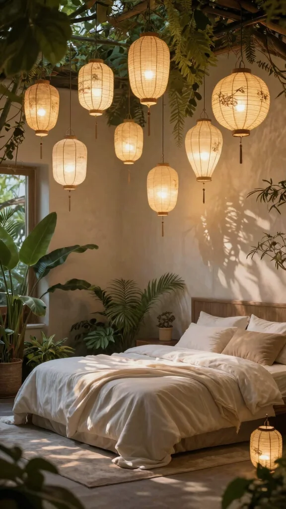 11 Bedroom Ceiling Lighting Ideas That Replace Boring Fixtures - 9. Ethereal Lanterns 1