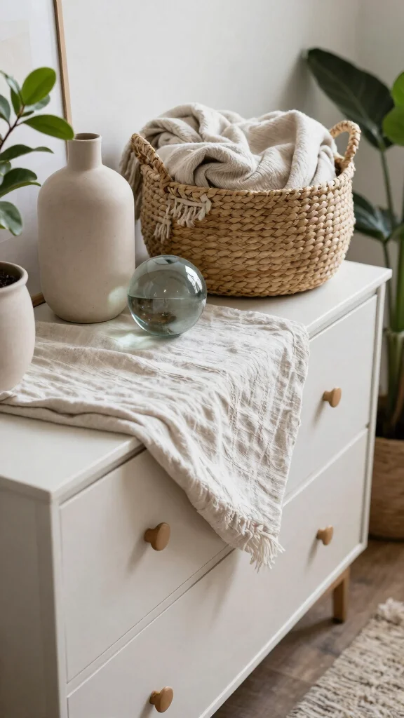 11 Bedroom Dresser Decor Ideas That Look Curated and Intentional - 2. Layered Textures 1