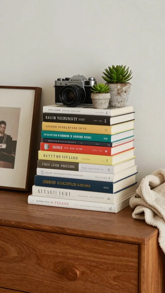 11 Bedroom Dresser Decor Ideas That Look Curated and Intentional - 3. Curated Book Collection 1