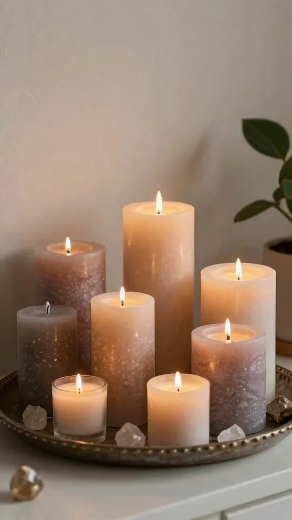 11 Bedroom Dresser Decor Ideas That Look Curated and Intentional - 5. Candle Arrangements for Ambiance 1