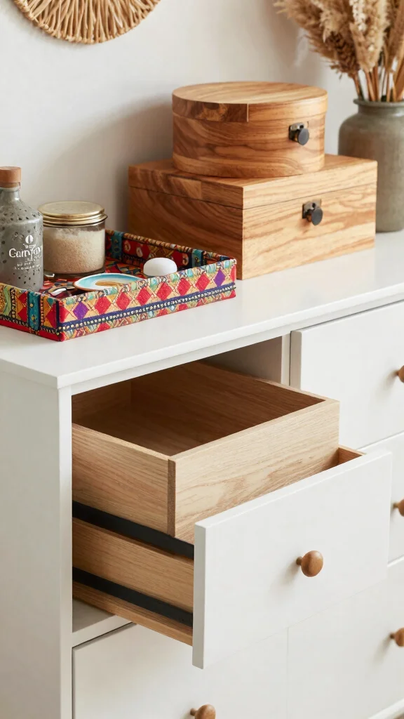 11 Bedroom Dresser Decor Ideas That Look Curated and Intentional - 9. Stylish Storage Solutions 1