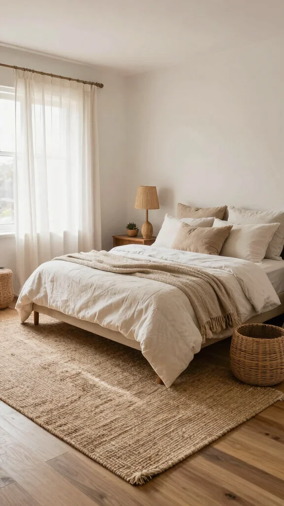 11 Bedroom Rug Ideas for Under the Bed That Feel Cozy and Finished - 1. Jute Area Rugs for a Natural Touch 1