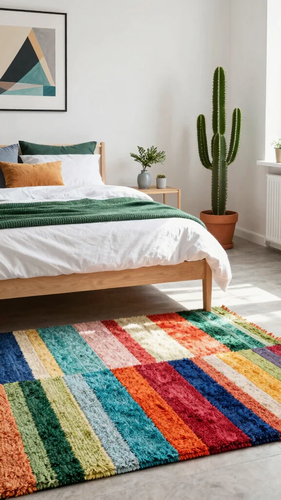 11 Bedroom Rug Ideas for Under the Bed That Feel Cozy and Finished - 3. Recycled Materials for Eco-Chic Style 1