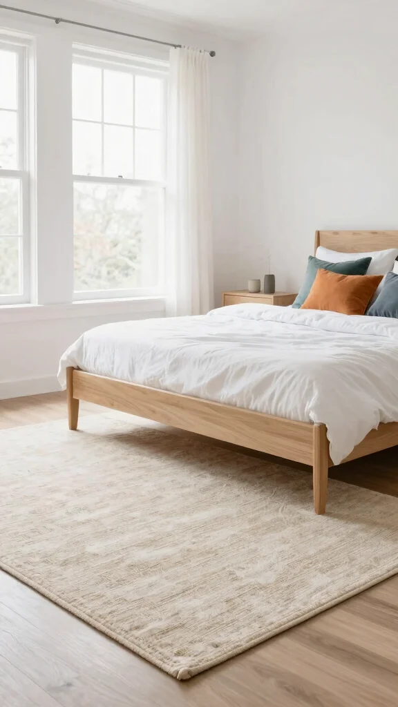 11 Bedroom Rug Ideas for Under the Bed That Feel Cozy and Finished - 4. Organic Cotton Rugs for Breathable Spaces 1