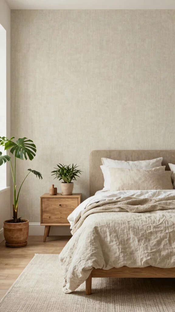 11 Bedroom Wallpaper Ideas That Transform a Plain Room - 8. Nature-Inspired Textiles 1