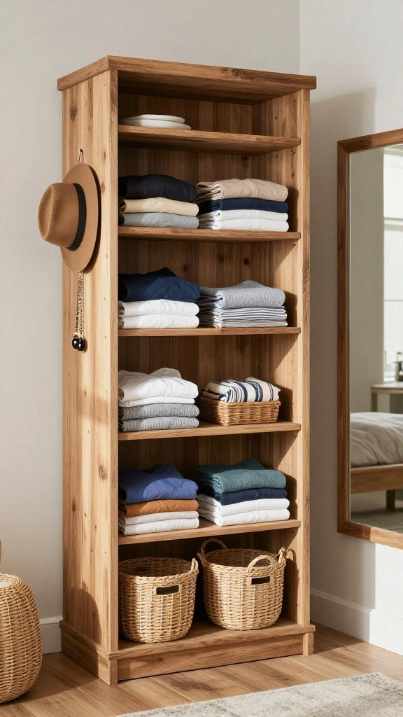 11 Bedroom Wardrobe Ideas for an Organized and Stylish Room - 2. Open Shelving Wardrobe Design 1
