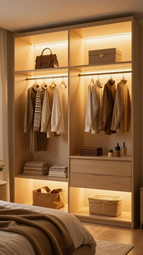 11 Bedroom Wardrobe Ideas for an Organized and Stylish Room - 7. Wardrobes with LED Lighting 1