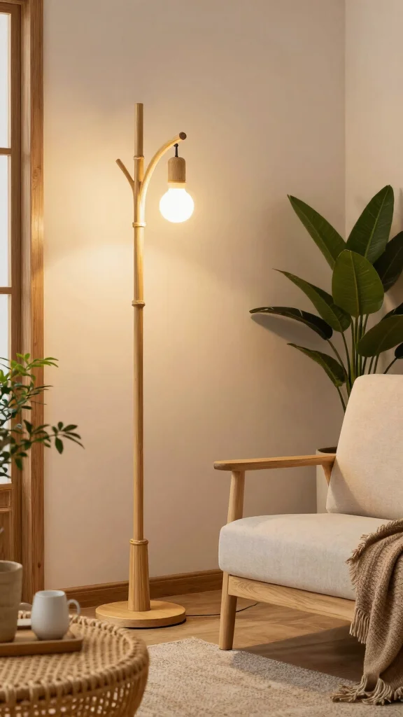 11 Floor Lamp Ideas for Living Rooms That Add Warmth and Height - 1. Bamboo Chic: Sustainable Elegance 1