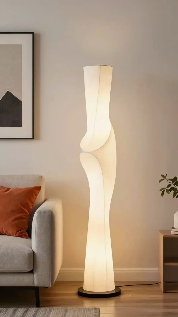 11 Floor Lamp Ideas for Living Rooms That Add Warmth and Height - 6. Sculptural Designs: Art Meets Function 1