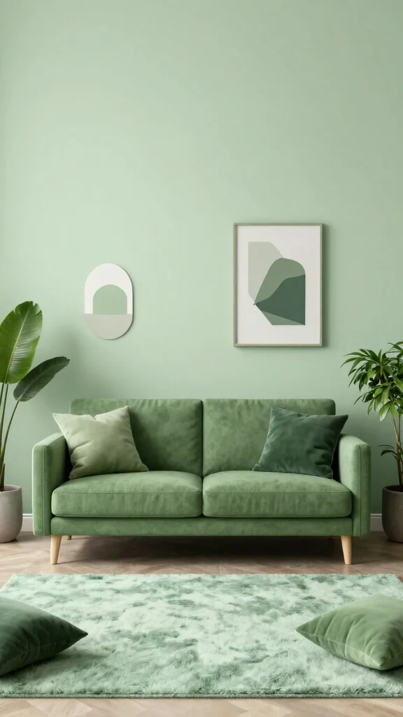 11 Green Sofa Living Room Ideas That Feel Fresh and Grounded - 2. Monochrome Magic 1