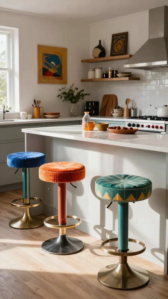 11 Kitchen Bar Stool Ideas for Style, Comfort, and the Right Height - 11. Unique Artistic Stools 1