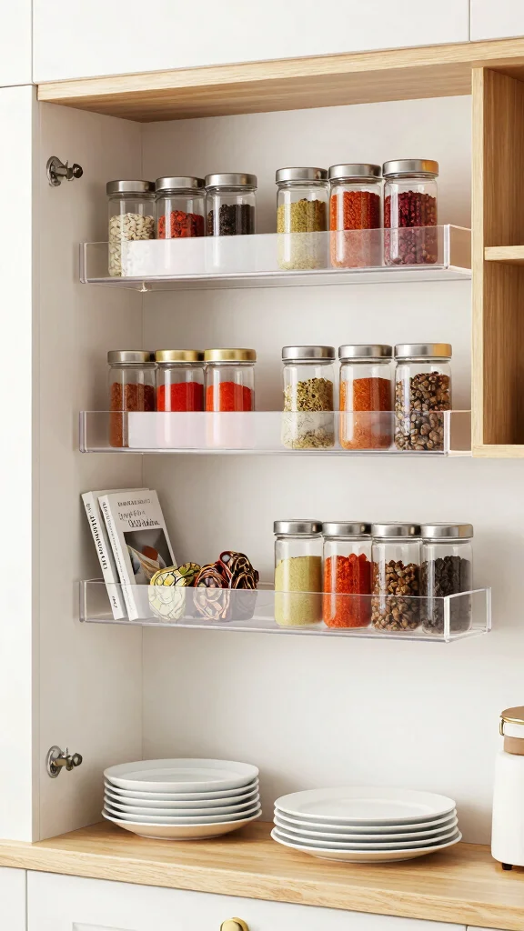 11 Kitchen Cabinet Organization Ideas That Make Every Inch Count - 1. Use Shelf Risers for Height Advantage 1