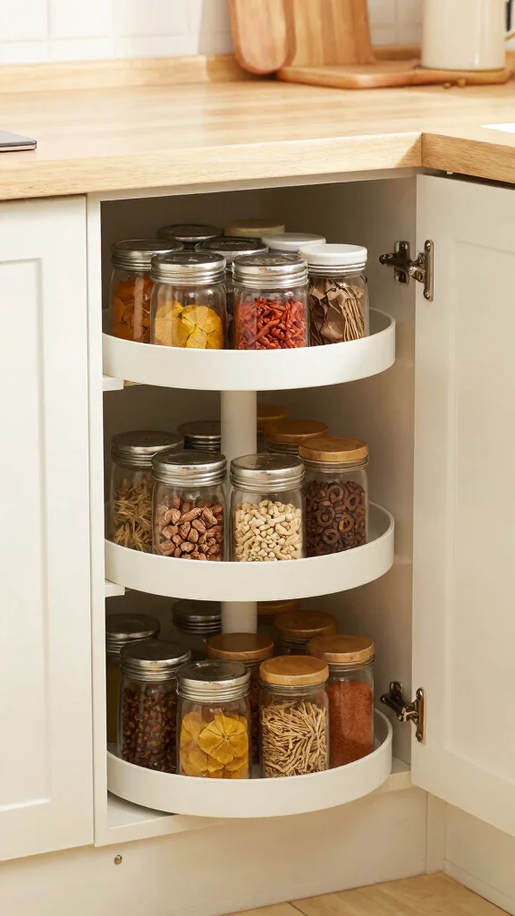 11 Kitchen Cabinet Organization Ideas That Make Every Inch Count - 10. Implement a Lazy Susan for Easy Access 1