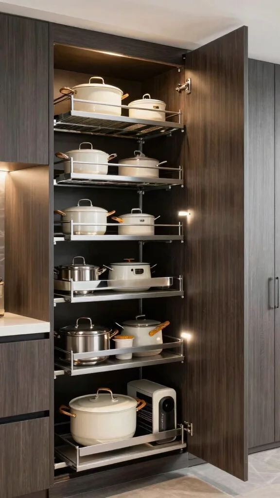 11 Kitchen Cabinet Organization Ideas That Make Every Inch Count - 4. Pull-Out Shelves for Easy Access 1