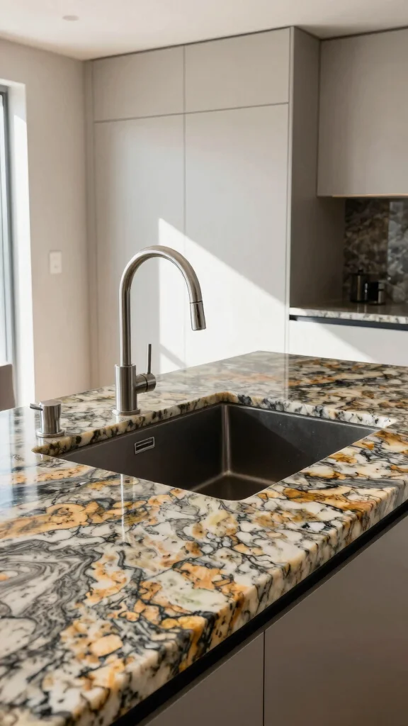 11 Kitchen Granite Countertop Ideas for Timeless, Durable Style - 11. Integrated Sink with Granite Countertop 1