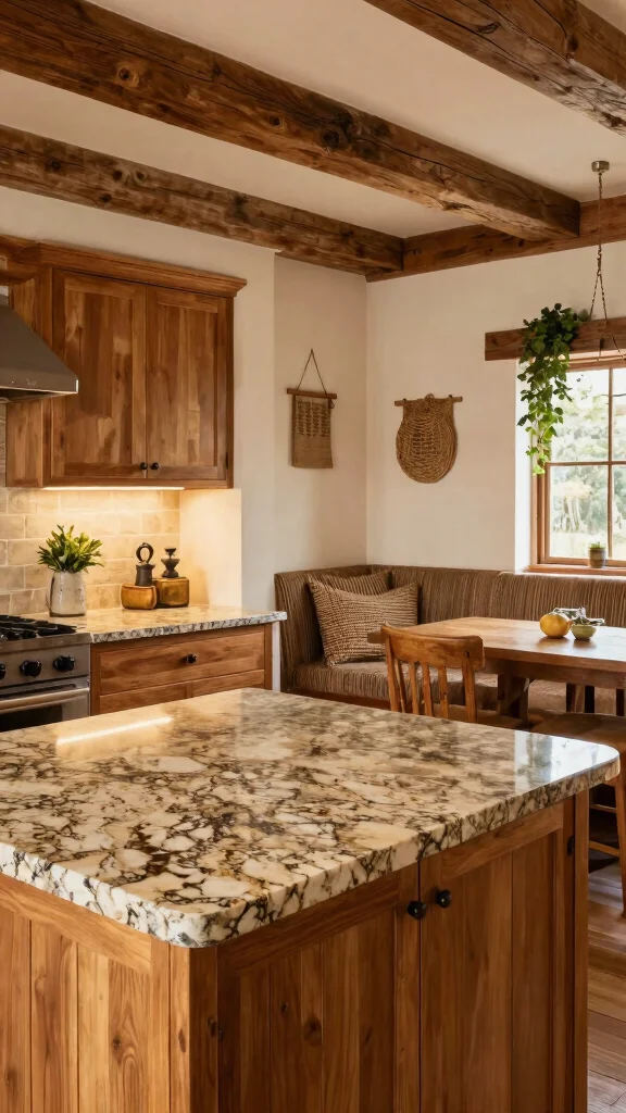 11 Kitchen Granite Countertop Ideas for Timeless, Durable Style - 3. Rustic Brown Granite for a Cozy Kitchen 1