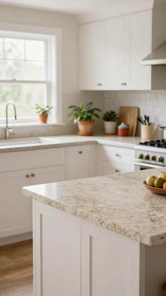 11 Kitchen Granite Countertop Ideas for Timeless, Durable Style - 6. Light Beige Granite for a Soft, Airy Feel 1