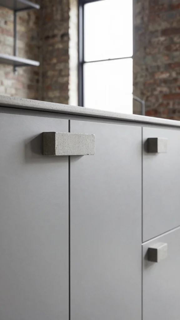 11 Kitchen Handle Ideas That Upgrade Cabinets With One Simple Swap - 6. Minimalist Concrete 1