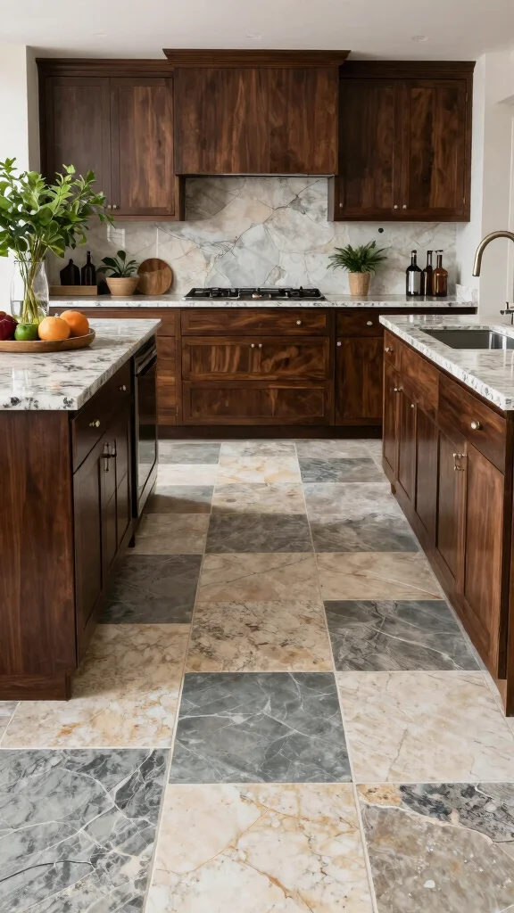 11 Kitchen Tile Floor Ideas That Are Easy to Clean and Beautiful - 5. Natural Stone Tiles 1