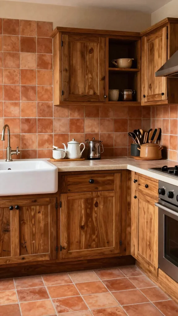 11 Kitchen Tile Floor Ideas That Are Easy to Clean and Beautiful - 8. Terracotta Tiles 1
