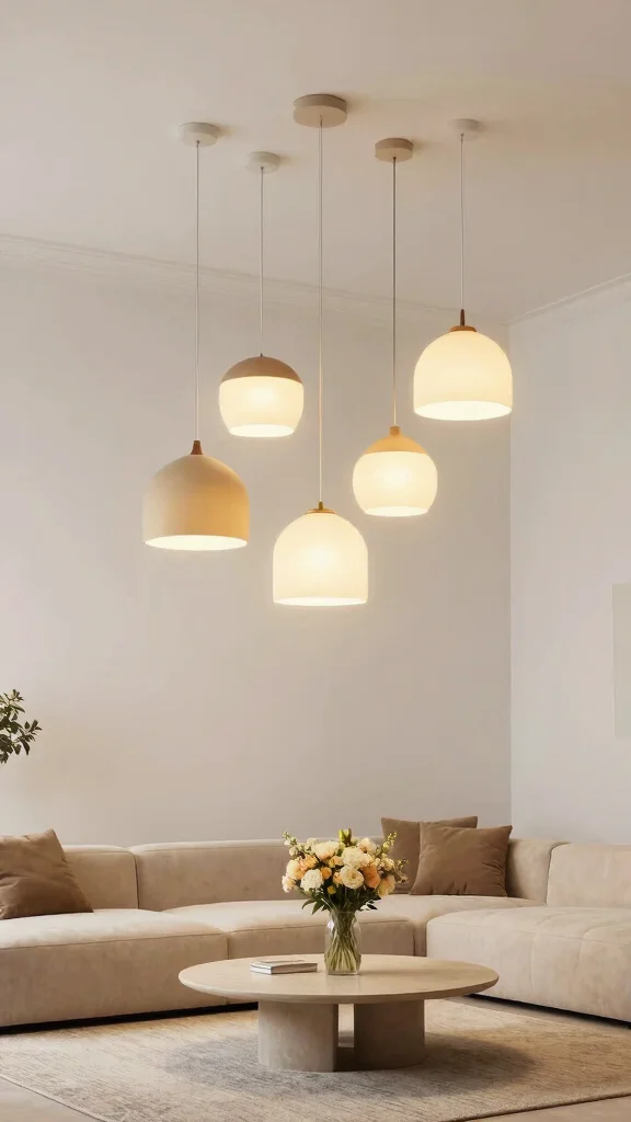 11 Living Room Ceiling Lighting Ideas That Replace Boring Overheads - 2. Pendant Lights in Layers 1