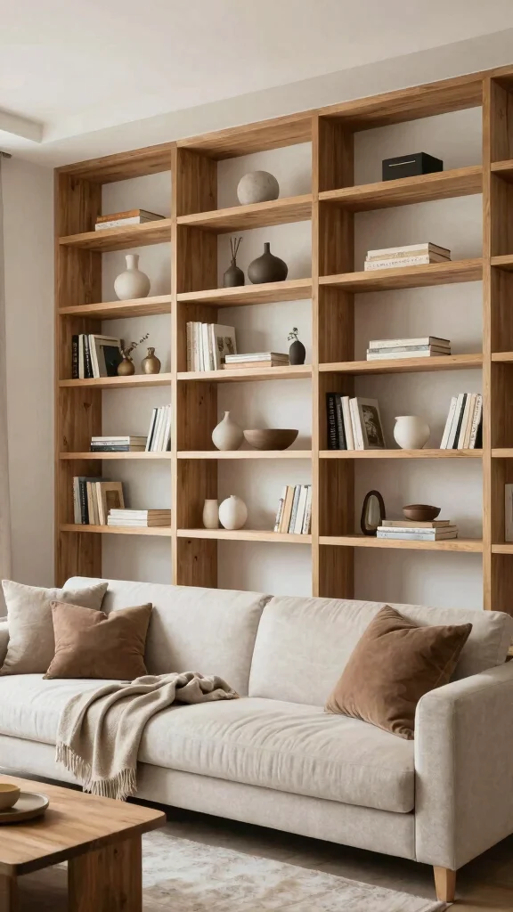 11 Living Room Furniture Layout Ideas for Better Flow and Function - 5. Embrace Open Shelving 1